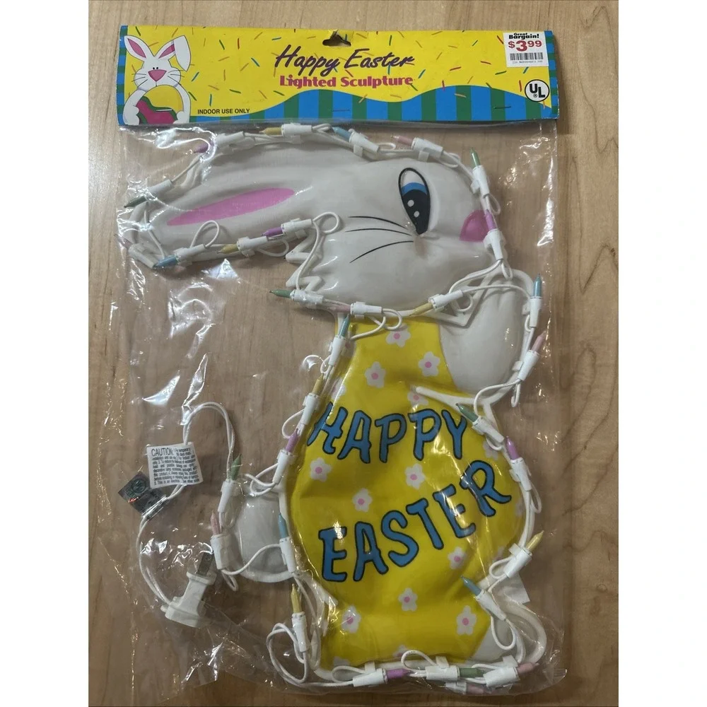 VTG Easter Parade Lighted Easter Sculpture Bunny Easter Eggs Happ Easter Sign
